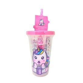 Lcdt Pack Infantil Vaso Pajilla Unicornio Kawaï