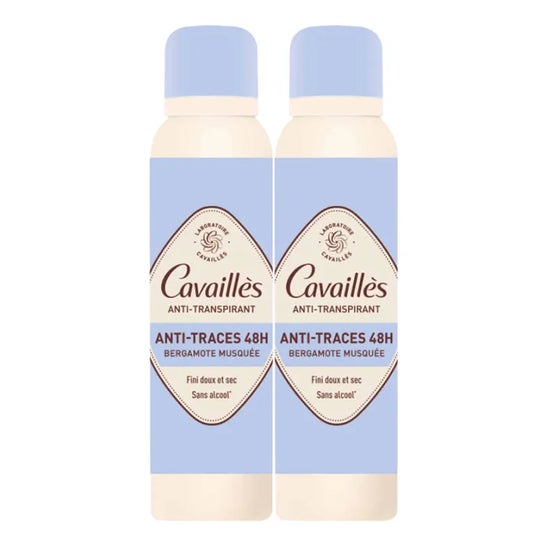 Cavaillès Déodorant Anti-Transpirant Anti-Traces 48 H Bergamote Spray 2 X150 ml