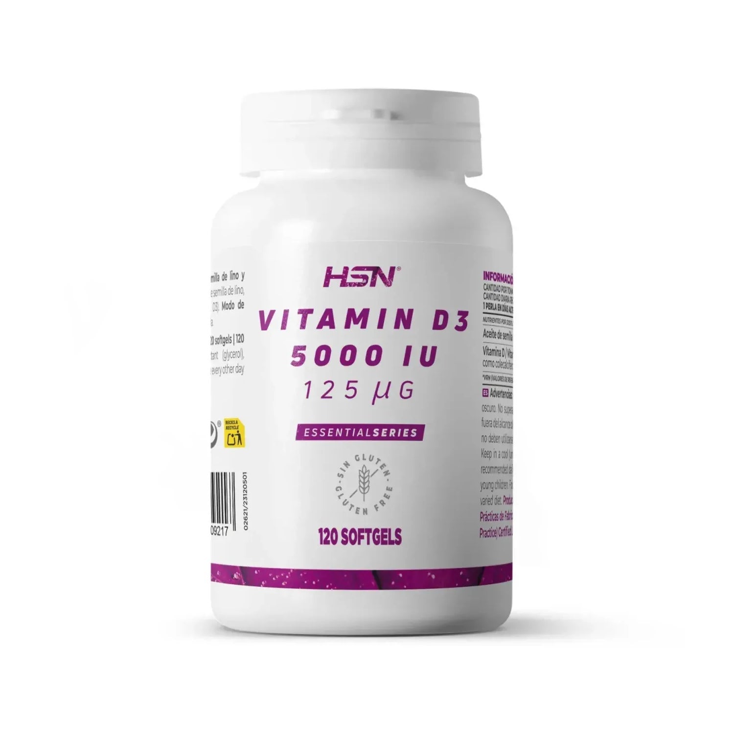 HSN Vitamina D3 5000UI 120 perlas