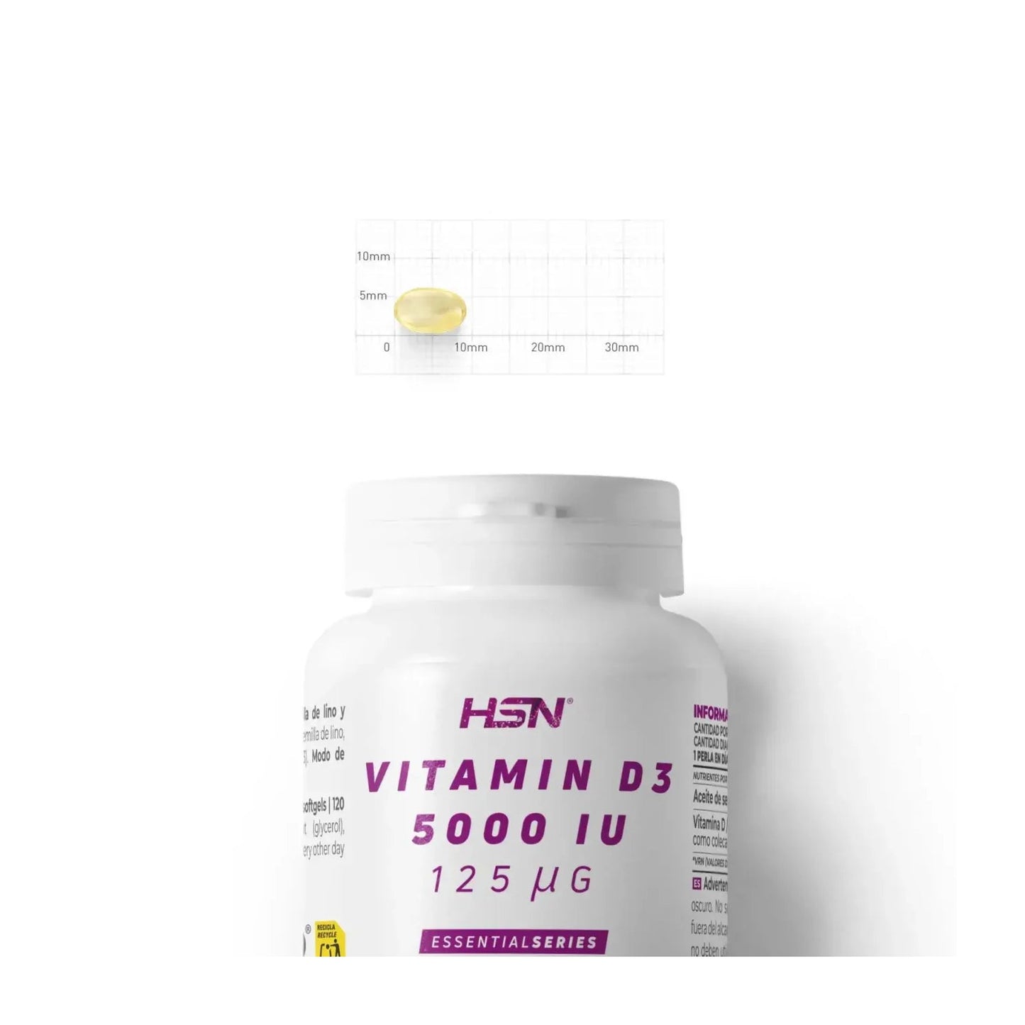 HSN Vitamina D3 5000UI 120 perlas