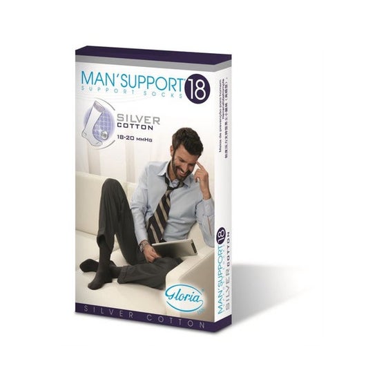Gloria Med Man Support 18 Calcetín Algodón Azul Talla 5 1 Par