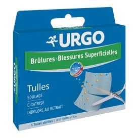 Urgo Quemaduras y Heridas Superficiales Tules 5x5cm 6uds