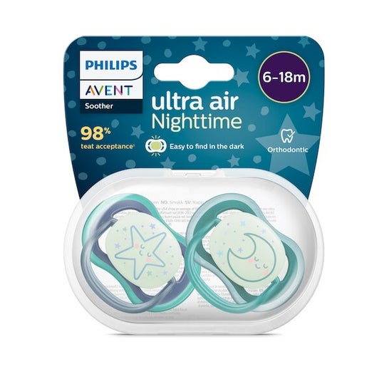 Philips Avent Ultra Air Nighttime Chupete Scf376/07 6-18M 2uds