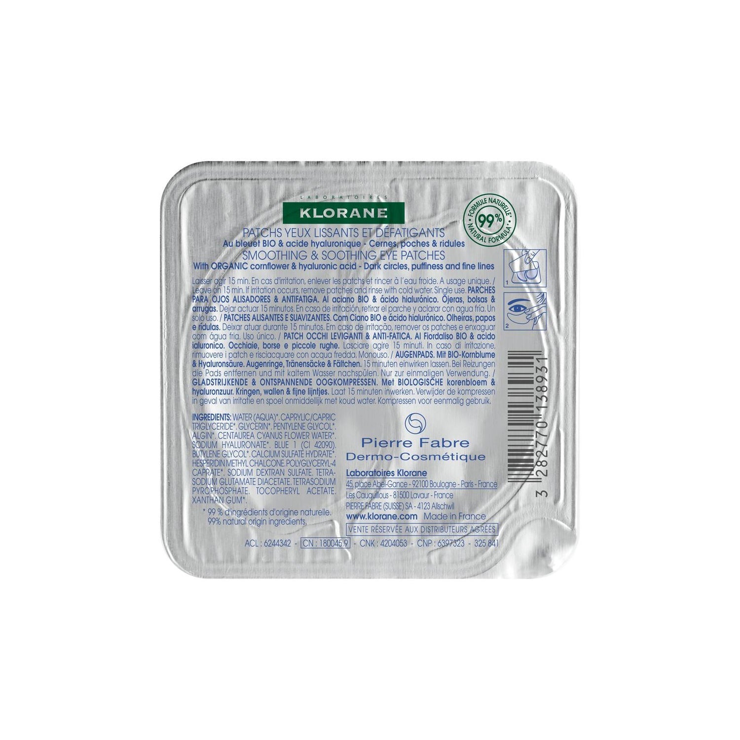 Klorane Parches Alisantes Antifatiga al Aciano 1 sobre x 2 parches