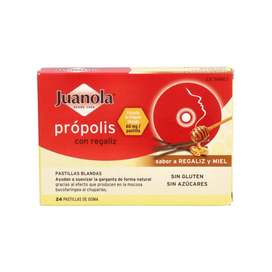 Juanola® própolis con miel sabor regaliz 24uds