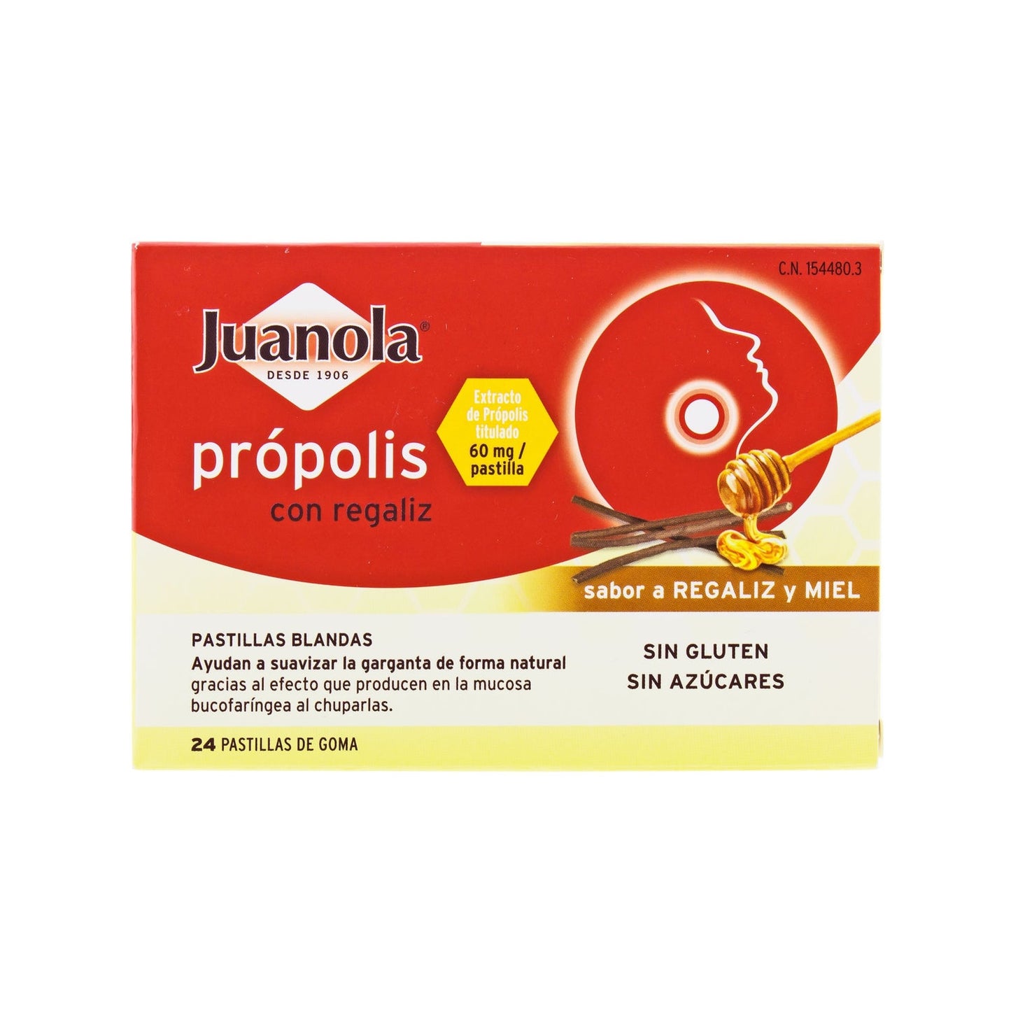 Juanola® própolis con miel sabor regaliz 24uds