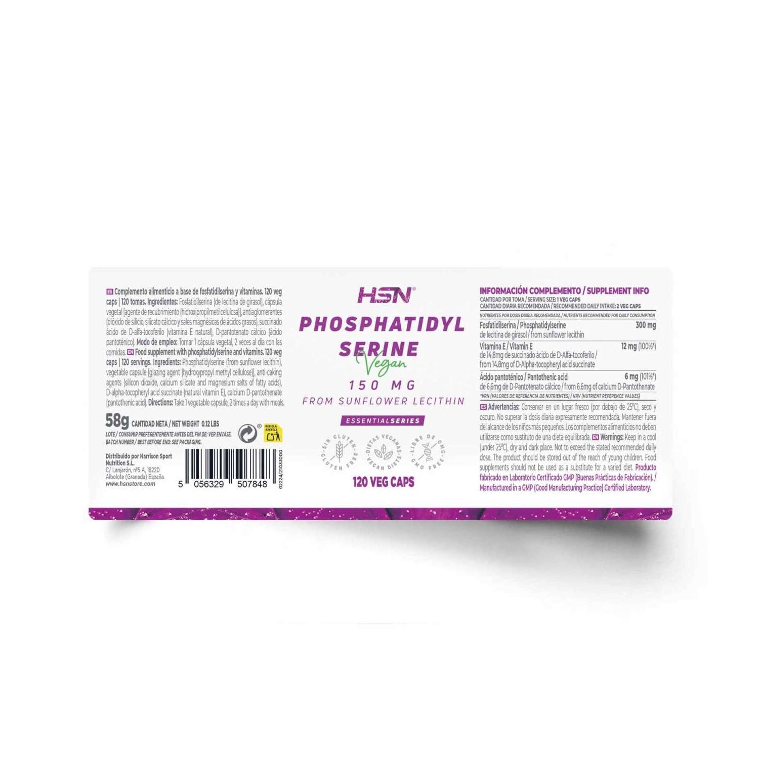 HSN Fosfatidilserina 150mg 120vcaps