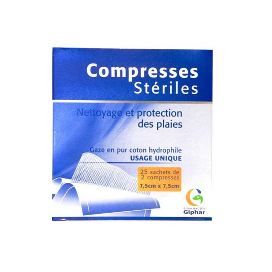 Giphar Compresa Gasa Estéril 7,5x7,5 cm 50 uds