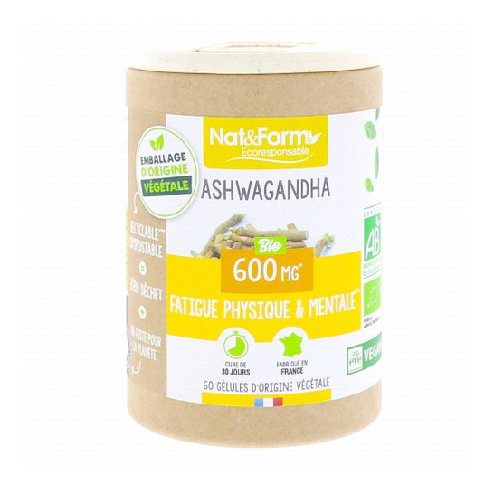 Nat&Form Ashwagandha Bio 600 mg 60 Perlas