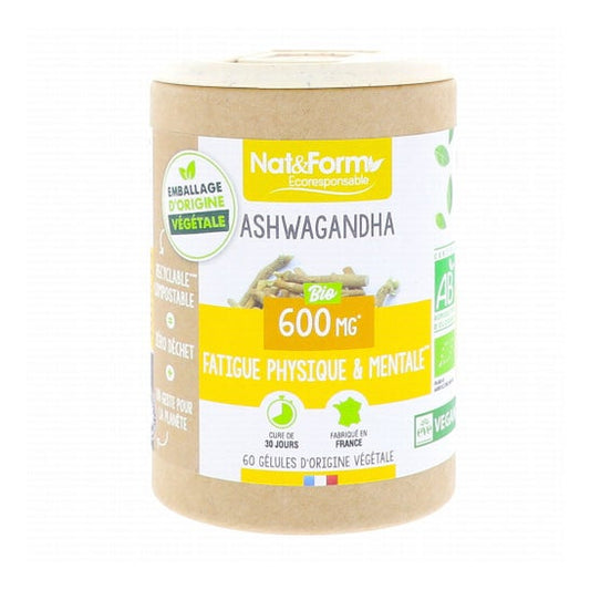 Nat&Form Ashwagandha Bio 600 mg 60 Perlas