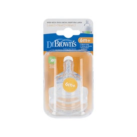 Dr. Brown's tetina silicona options + boca ancha 6 meses 2uds