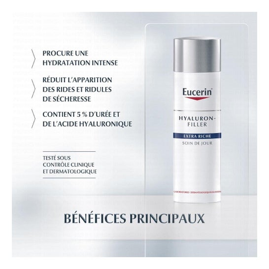 EUCERIN Hyaluron Filler Cuidado de Día Extra Rico Tubo de 50 ml