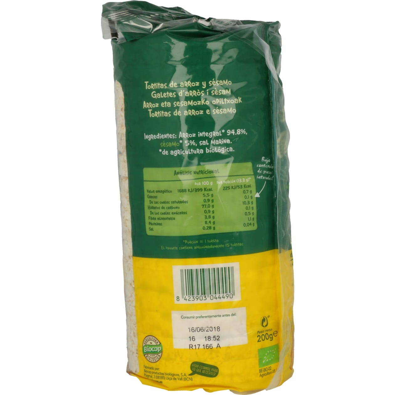 Biocop Tortitas Arroz Sésamo 200g