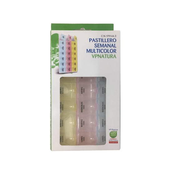 Vp Natura Pastillero Semanal Organizador De Medicamentos 3 compartimentos Multicolor