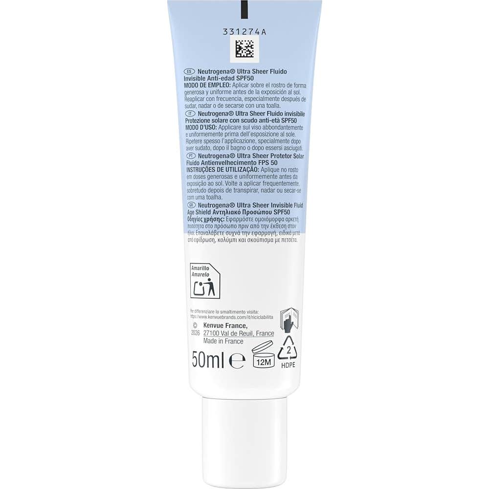 Neutrogena Ultra Sheer Invisible Fluido Anti Edad Spf50 50 ml