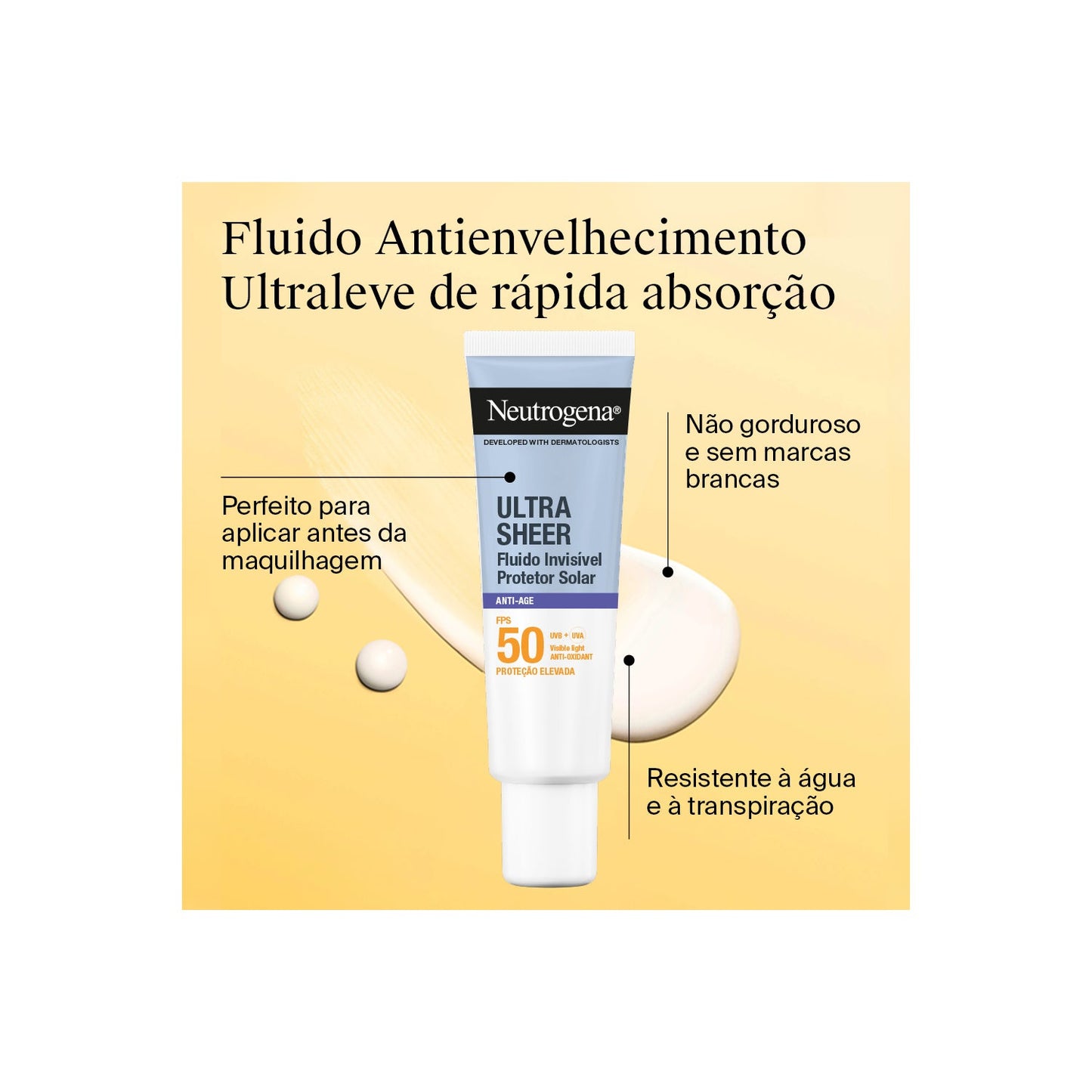 Neutrogena Ultra Sheer Invisible Fluido Anti Edad Spf50 50 ml