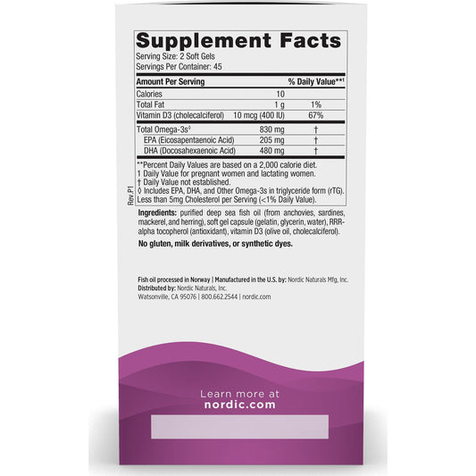 Nordic Naturals DHA Prenatal Prenatal 830mg Omega 3 + 400Ui D3 90caps