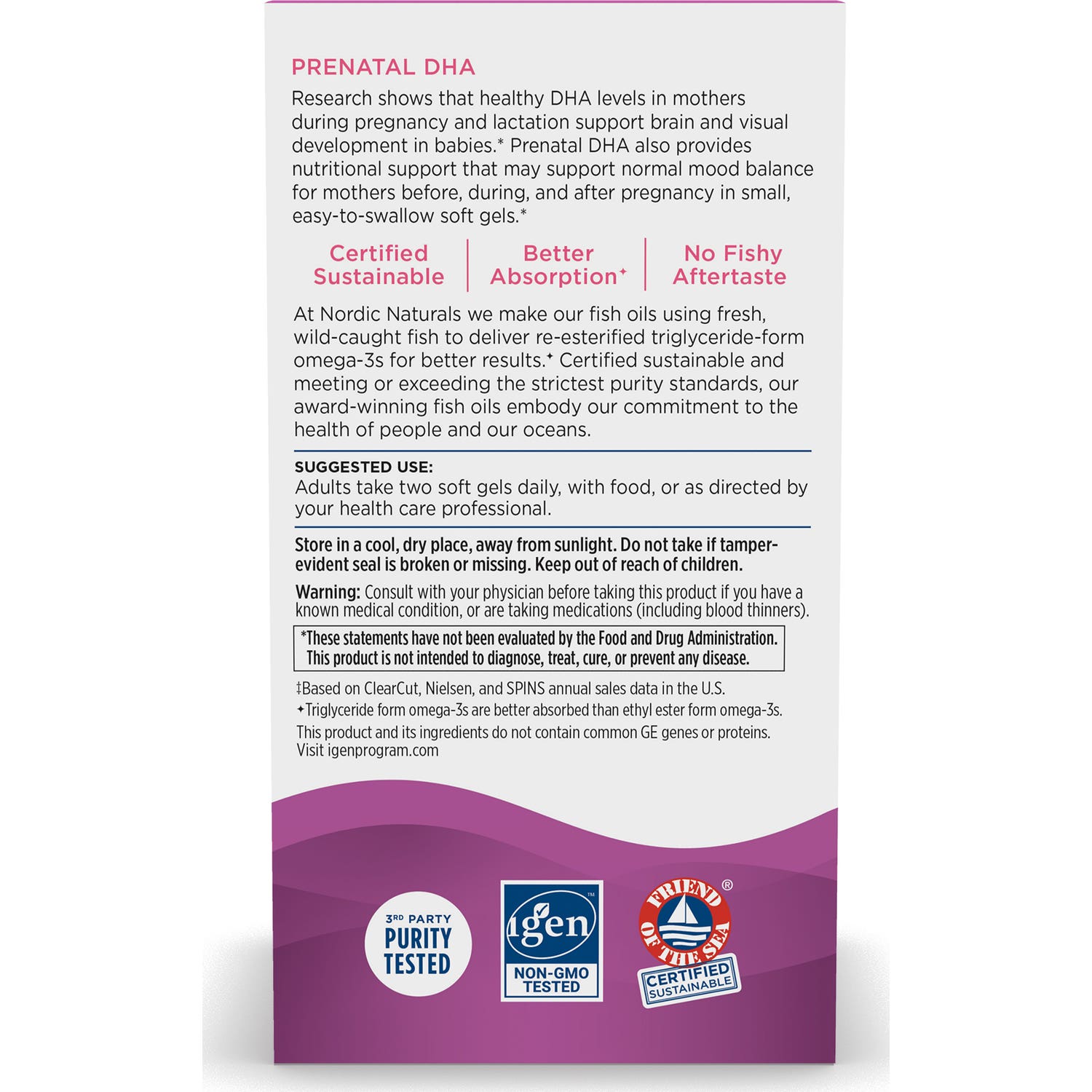 Nordic Naturals DHA Prenatal Prenatal 830mg Omega 3 + 400Ui D3 90caps