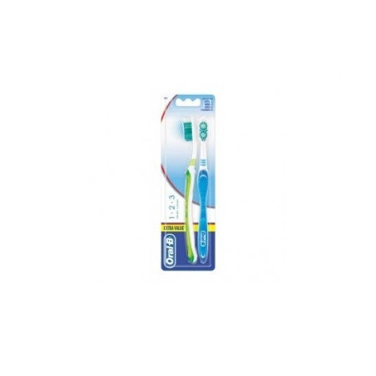 Oral-B Shiny Clean 1-2-3 cepillo de dientes 2uds