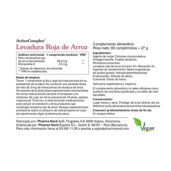 ActiveComplex Levadura Roja De Arroz 60comp