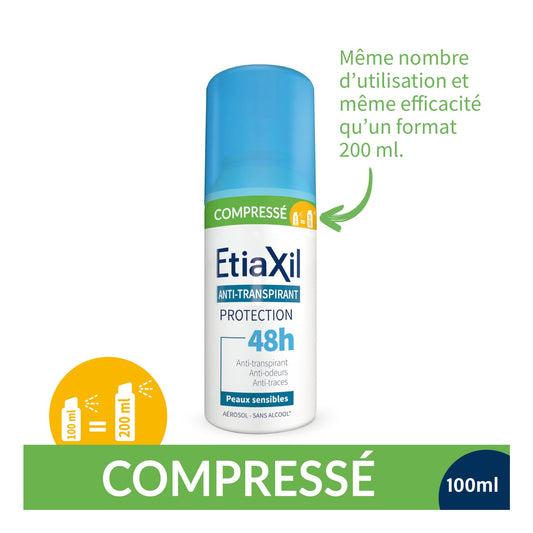 Etiaxil Anti-Transpirant Déodorant Compressé Peaux Sensibles 2x100ml