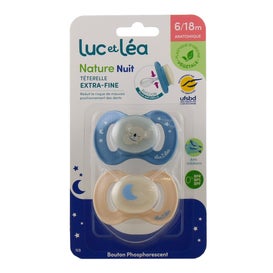 Luc et Léa Set Nature Nuit Chupete Silicona 6-18m 2uds