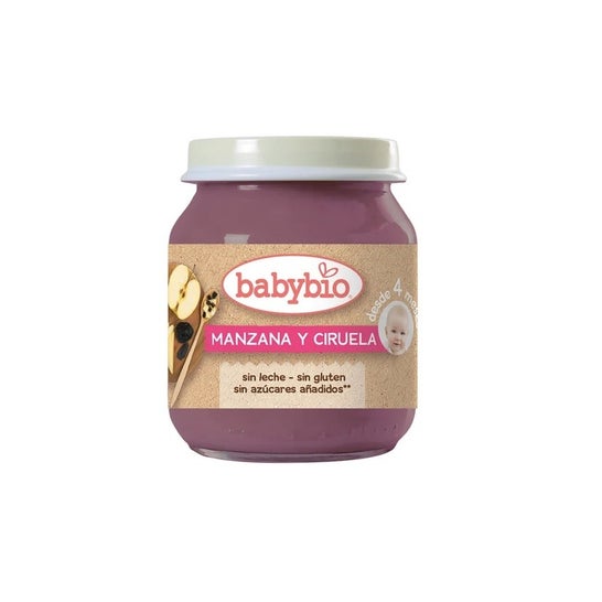 Babybio Tarrito Ecológico de Manzana y Ciruela 130 g