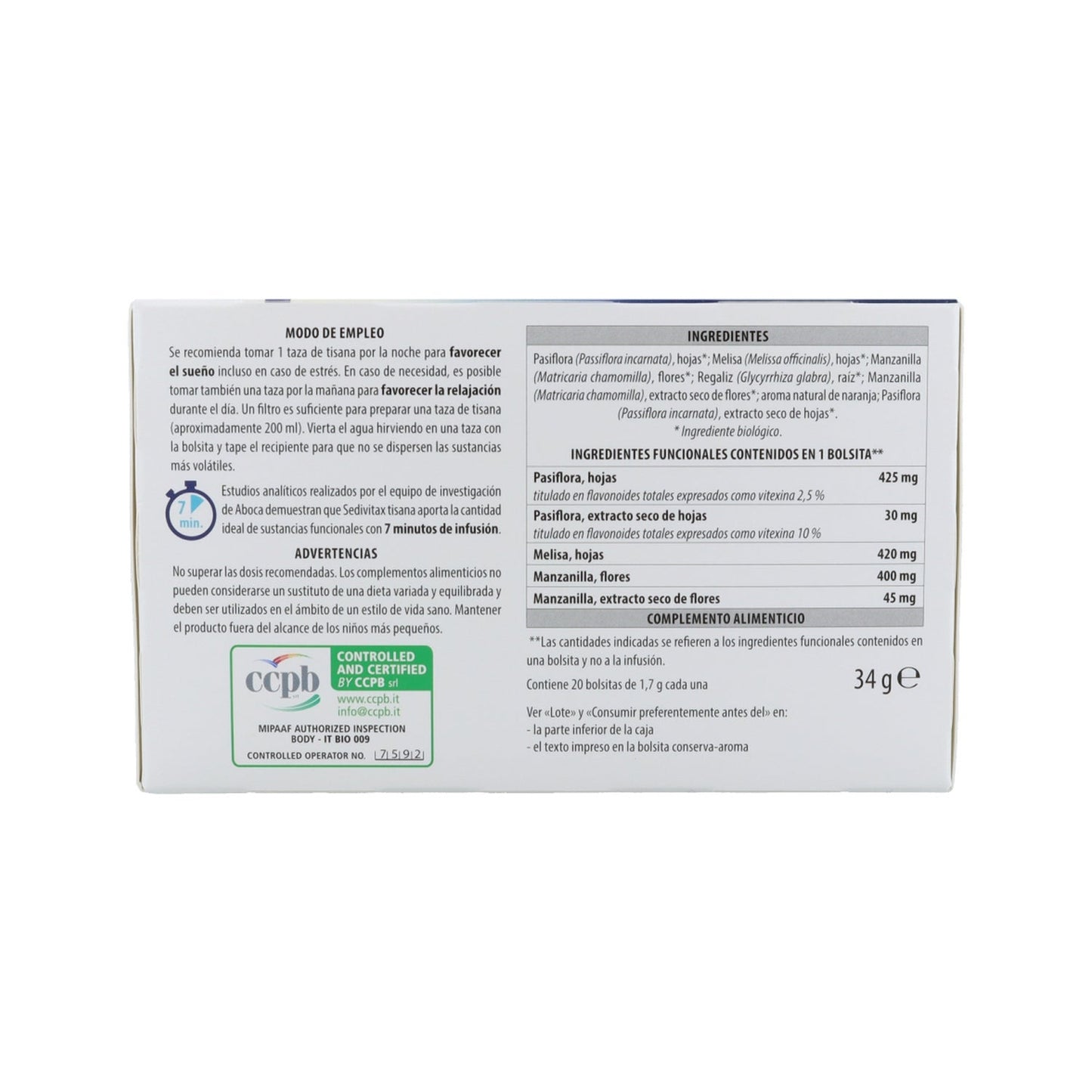 Aboca Sedivitax Tisana 20uds