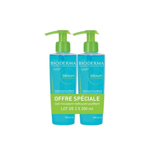 Bioderma Sébium gel Moussant Nettoyant Purifiant 2 X200 ml