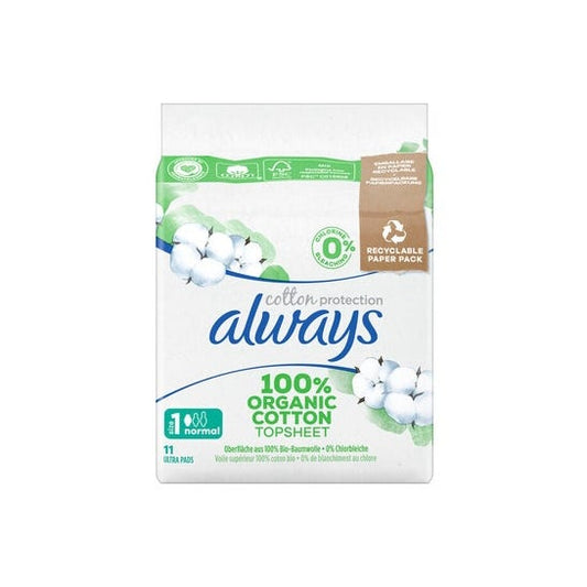 Always Algodón Protección Toallitas T1 Normal 11uds