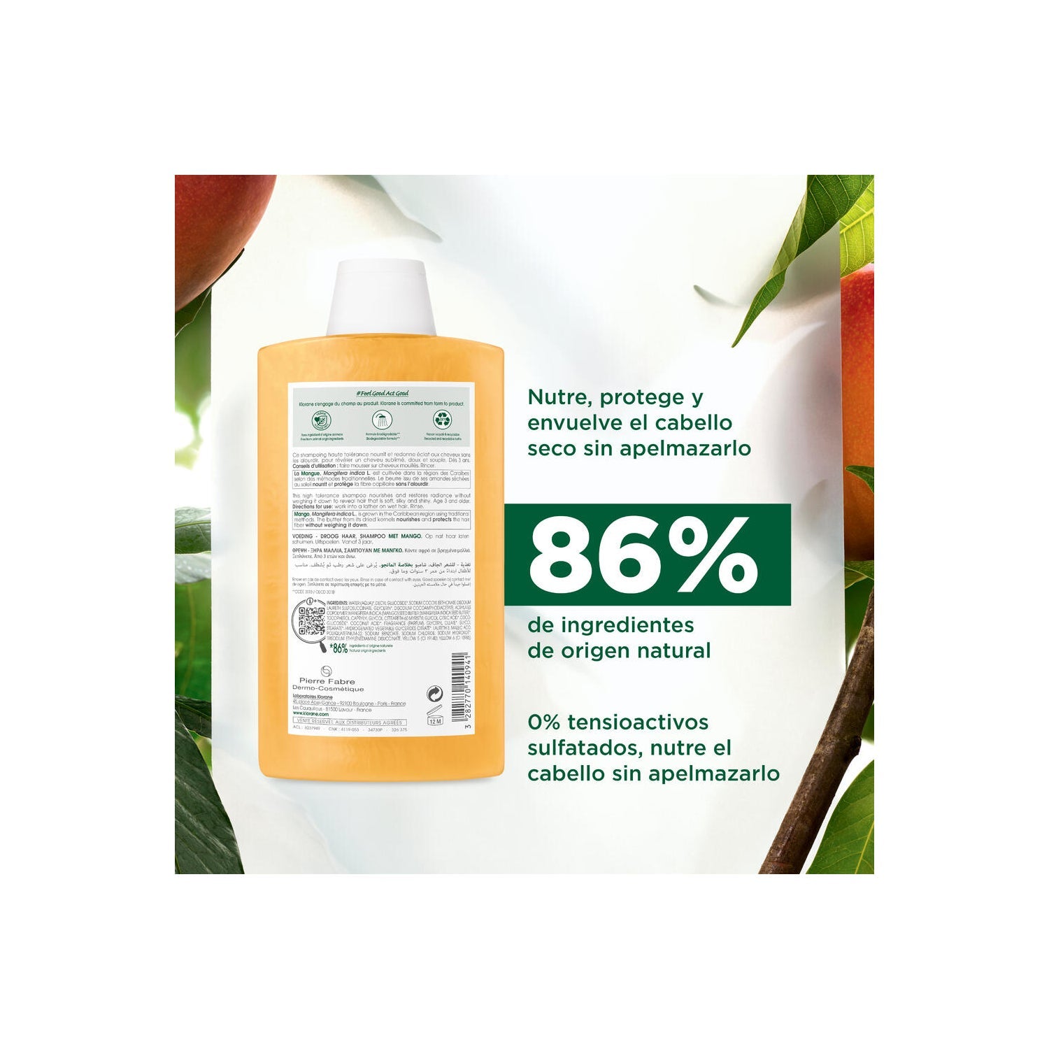 Klorane Champú al Mango 400ml