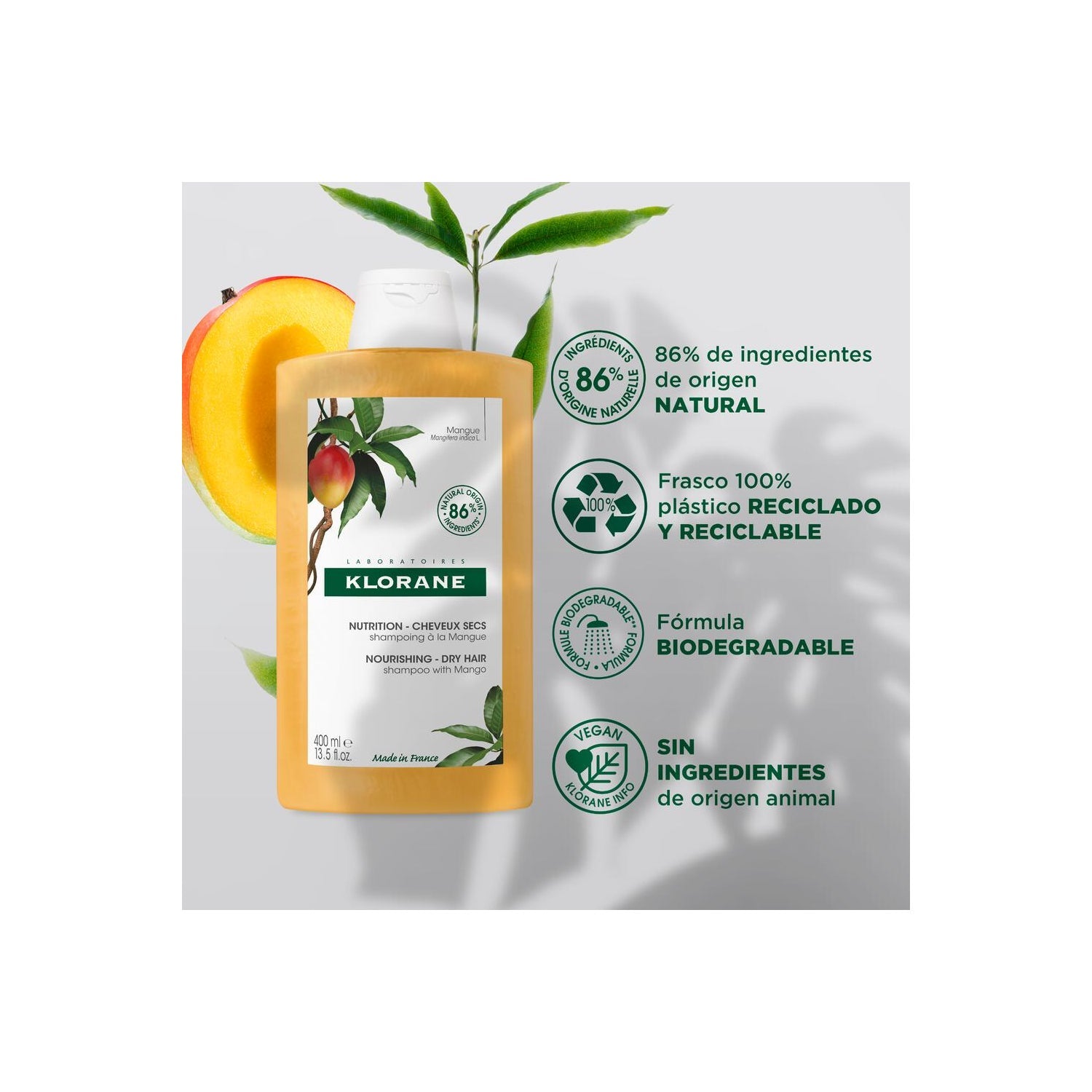 Klorane Champú al Mango 400ml