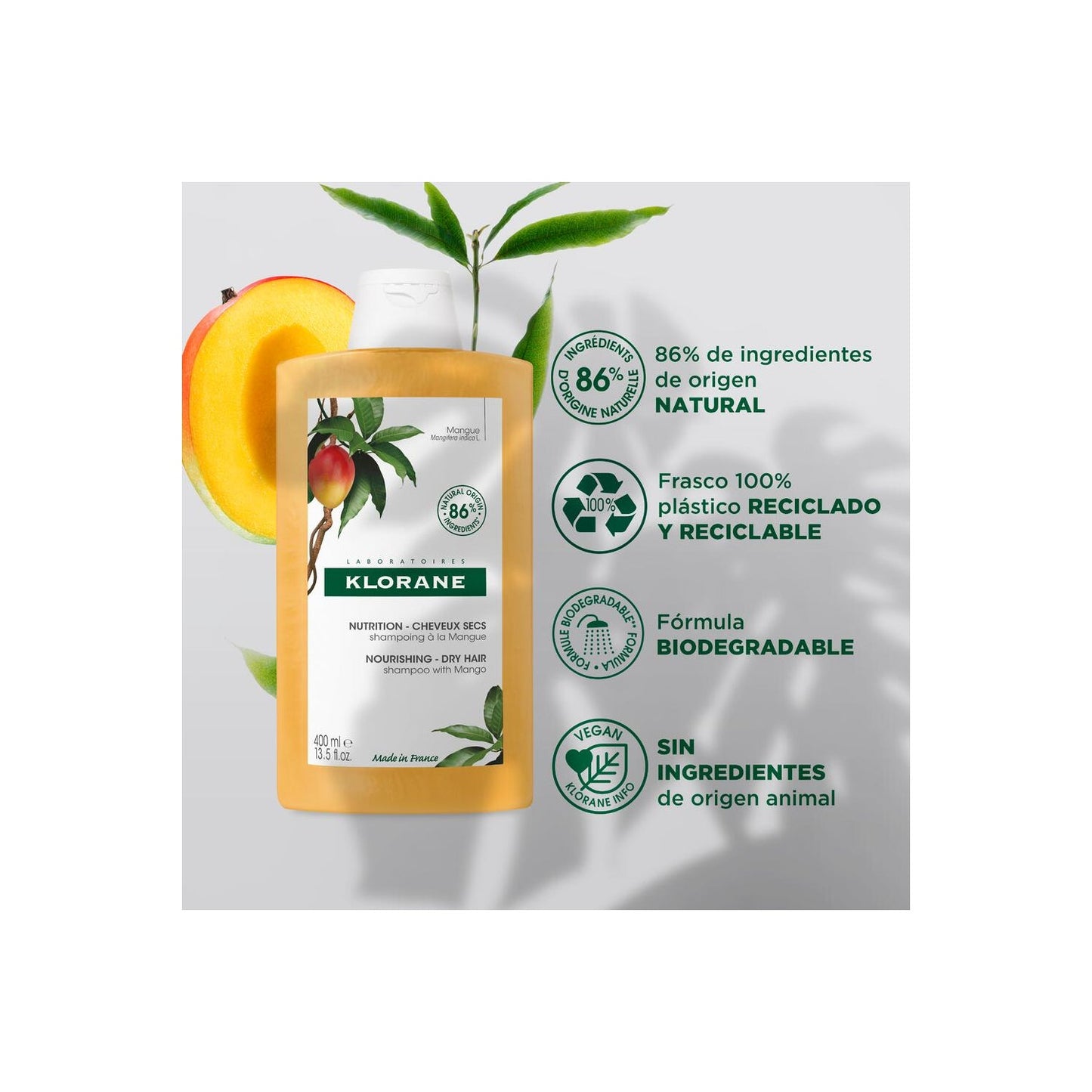 Klorane Champú al Mango 400ml