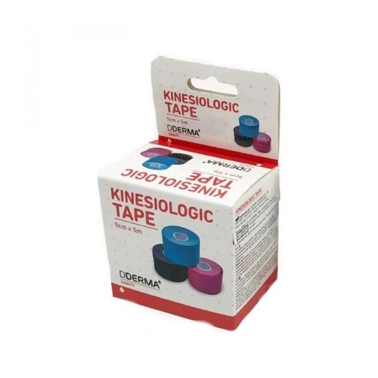 Dderma Kinesiologic Tape Negro 5 cmx5 M