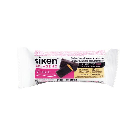 Siken Colágeno Sustitutivo Plus Barritas sabor Vainilla Almendras 8x40 g