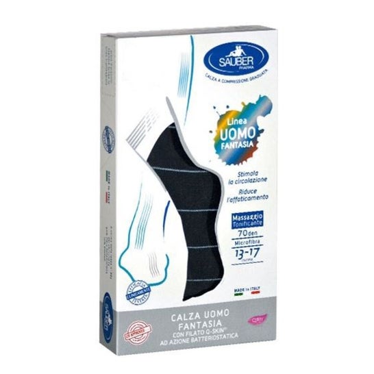 Sauber Qskin Hombre 70den Media Ancore Capri Azul S/M 1 Par
