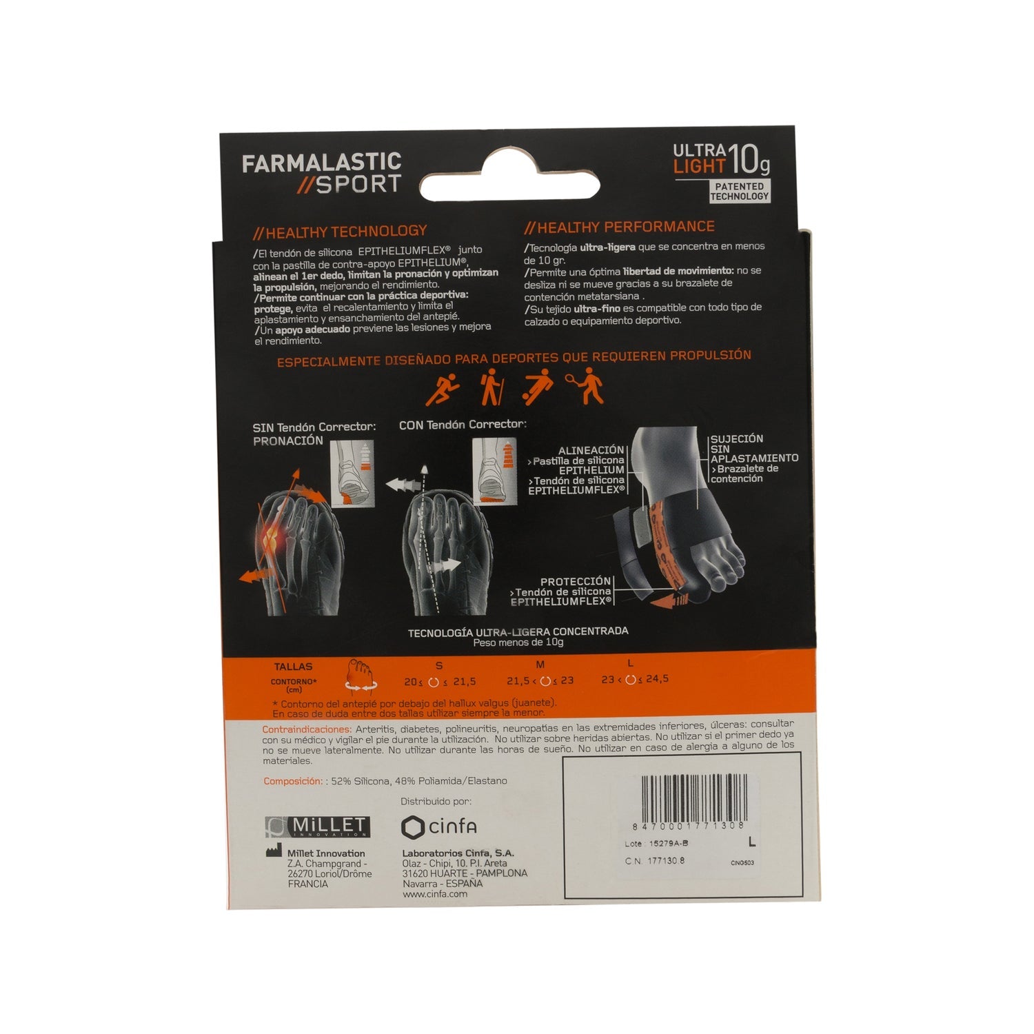 Farmalastic Sport Tendón Corrector de Juanete Talla L 1ud