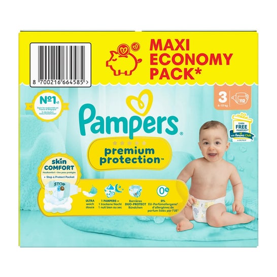 Pampers Pañal Premium Protection Maxi Pack T3 112uds
