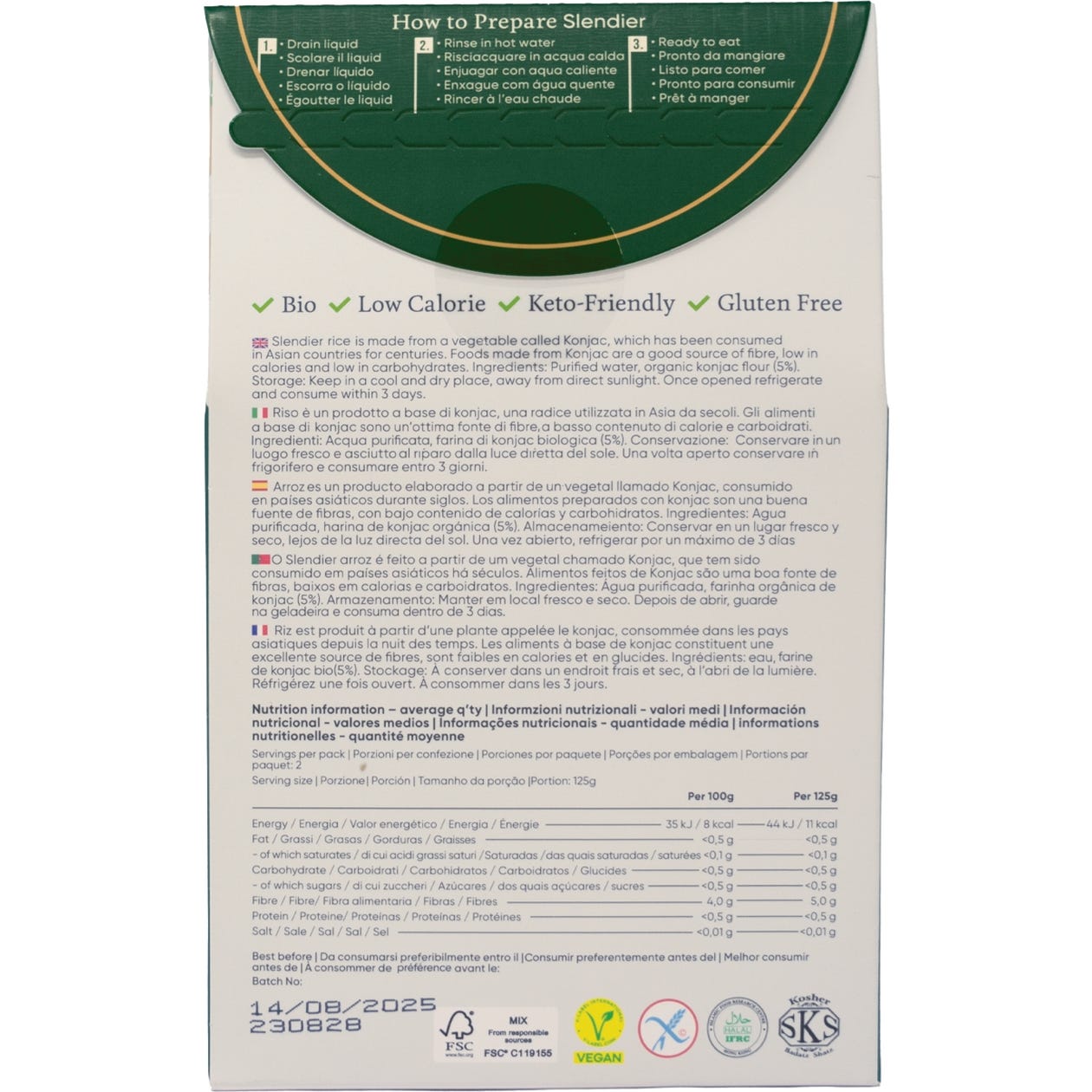 Slendier Arroz Konjac 400g