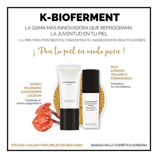 Atashi Cofre Ritual K-Bioferment Sérum + Crema Antiedad Revitalizante