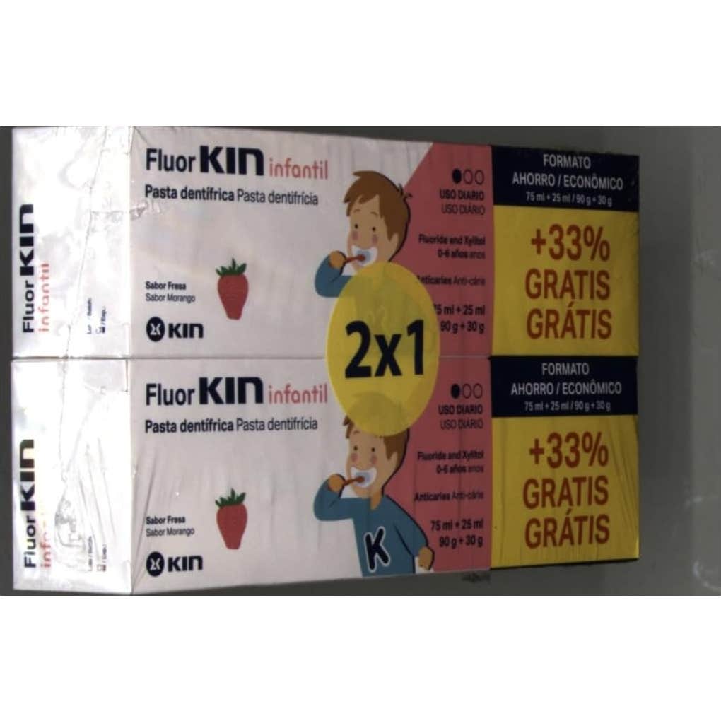 Kin Fluor Infantil Pasta 75 ml + 25ml 2x1