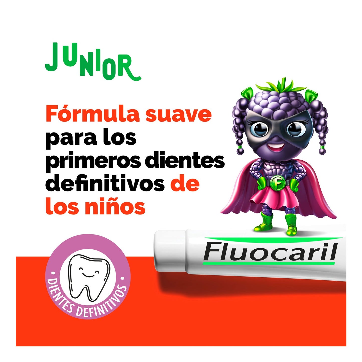 Fluocaril Pasta Junior Frutos Rojos 75ml