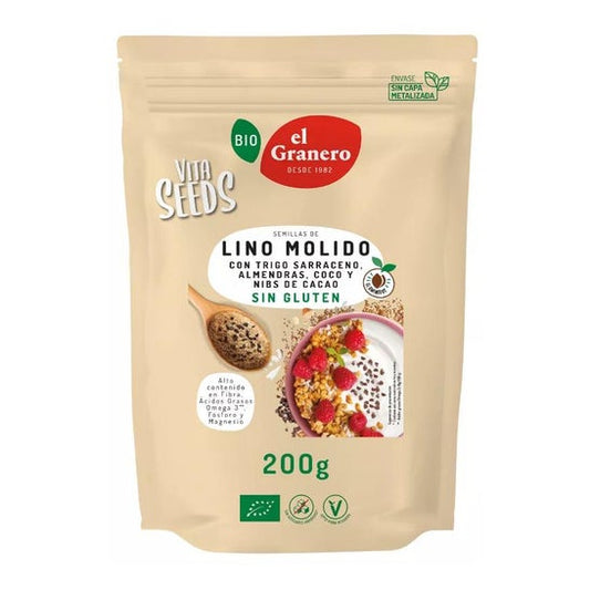 El granero Integral Lino Molido Trigo Sarraceno Cacao 200g