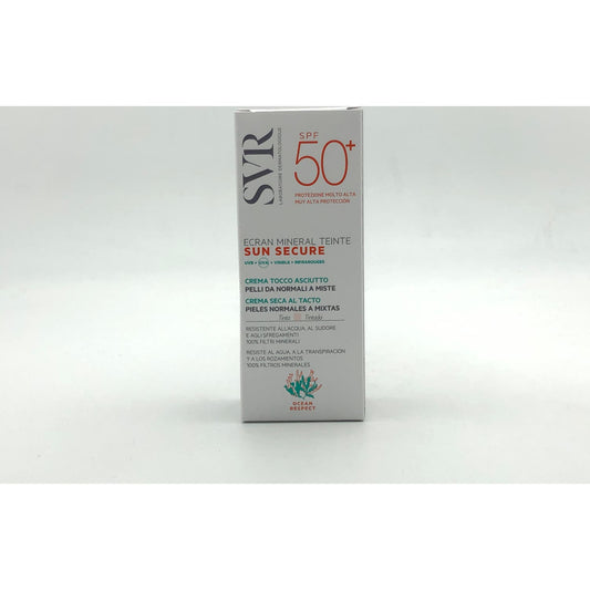 SVR Sun Secure Écran Mineral Teinté Crema Solar Toque Seco SPF50+ Piel Normal Mixta 60g