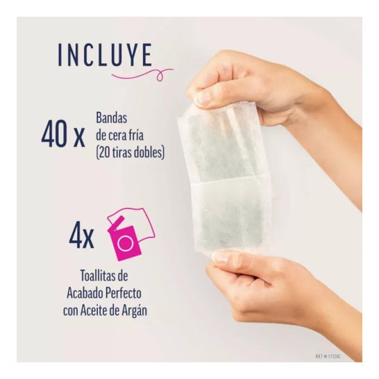Veet Pure Bandas de Cera Depilatoria Piernas y Cuerpo Piel Sensible 40uds