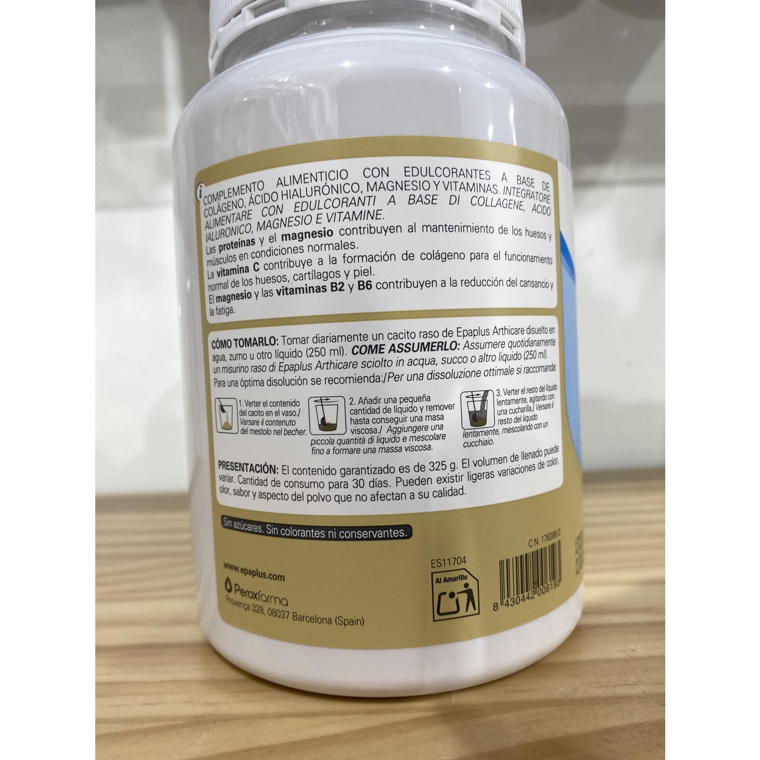 Epaplus Colágeno Ácido Hialurónico Magnesio Vainill 30 Días 325g