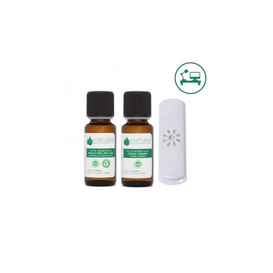 Voshuiles Mon Petit Kit Oficina Aceite Esencial 2x10 ml + 1 Mini Difusor USB
