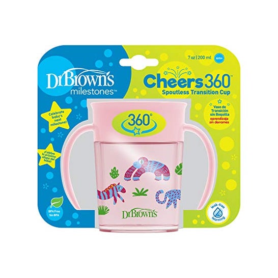 Dr Brown's Vaso 360 sin Boquilla Rosa 1ud