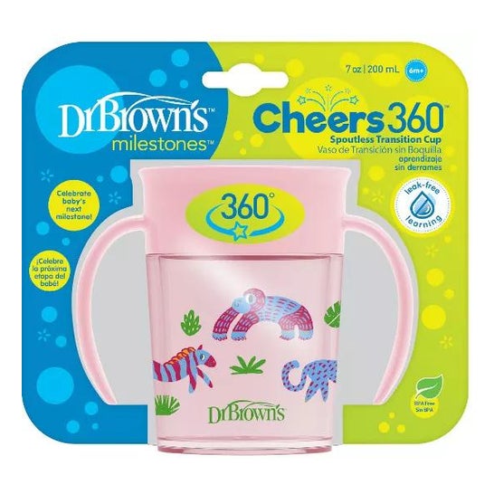 Dr Brown's Vaso 360 sin Boquilla Rosa 1ud