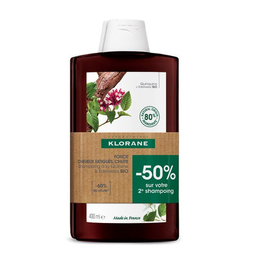 Klorane Champú Quinina y Edelweiss Bio 2x400ml